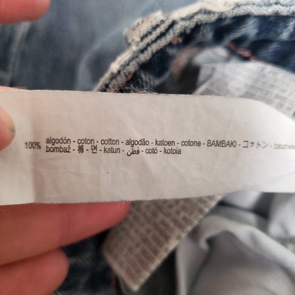 Zara Womens Wide Leg Blogger Fav Raw Hem Jeans Size 0 Blue High Rise Pockets - Picture 5 of 10